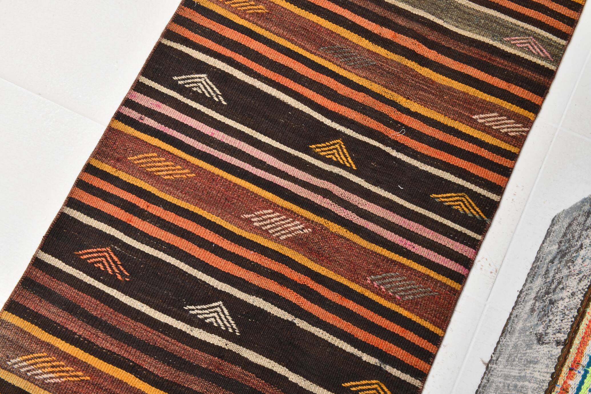 3x10 Persian Kilim Runner Rug, Vintage Distressed Runner Rug, 79x299Cm