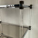 Vintage shelf in lucite, brass, and smoked glass from the 1970s.