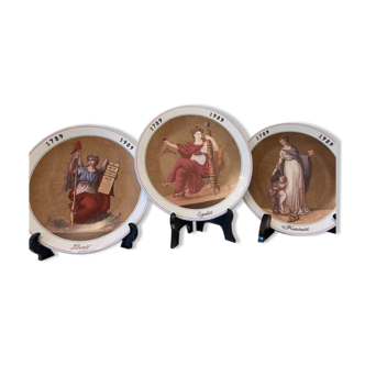 Limoges porcelain bi-bicentenary souvenir plates