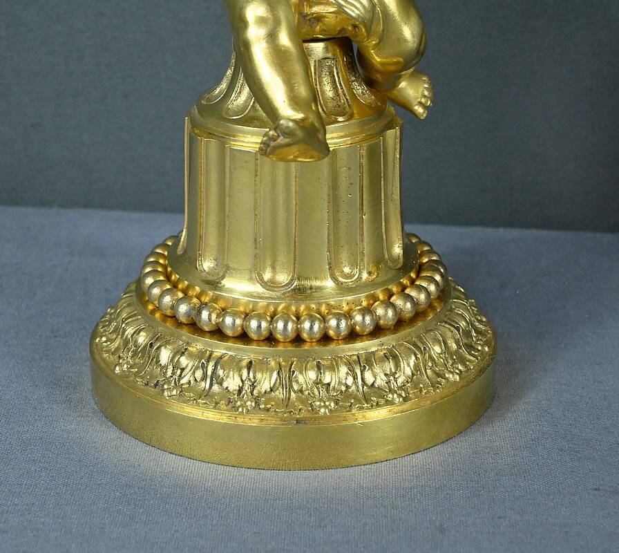 Pair of Gilt Bronze Candlesticks, Louis XVI Style – Mid 19th Century