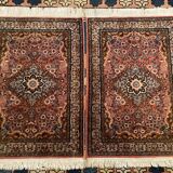 Pair of Persian Ghoum wool rugs 102x65cm