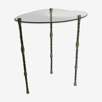 Tripod glass table in the shape of a Edoardo Paoli painting palette