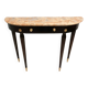 Ebonized Beech Console with a Demilune Macchiavecchia Marble Top attr. to Paolo Buffa