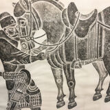 Early c20th large scale tang horse brass rubbing.