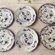 6 Mason's Terre de Fer English earthenware plates with Mandarin Mandalay decor