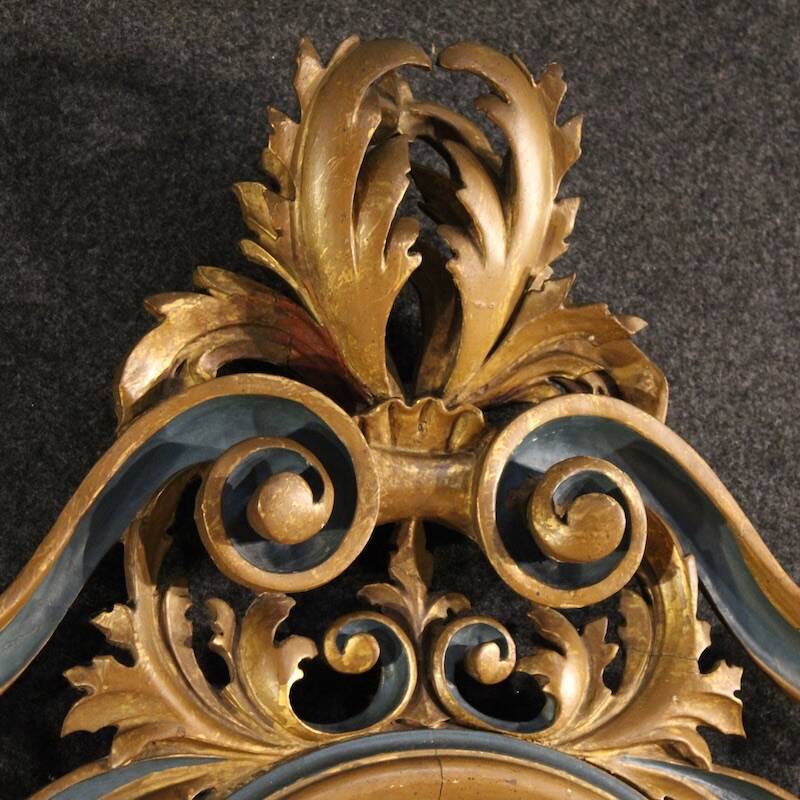 20th century Italian lacquered and gilded Louis XV style mirror
