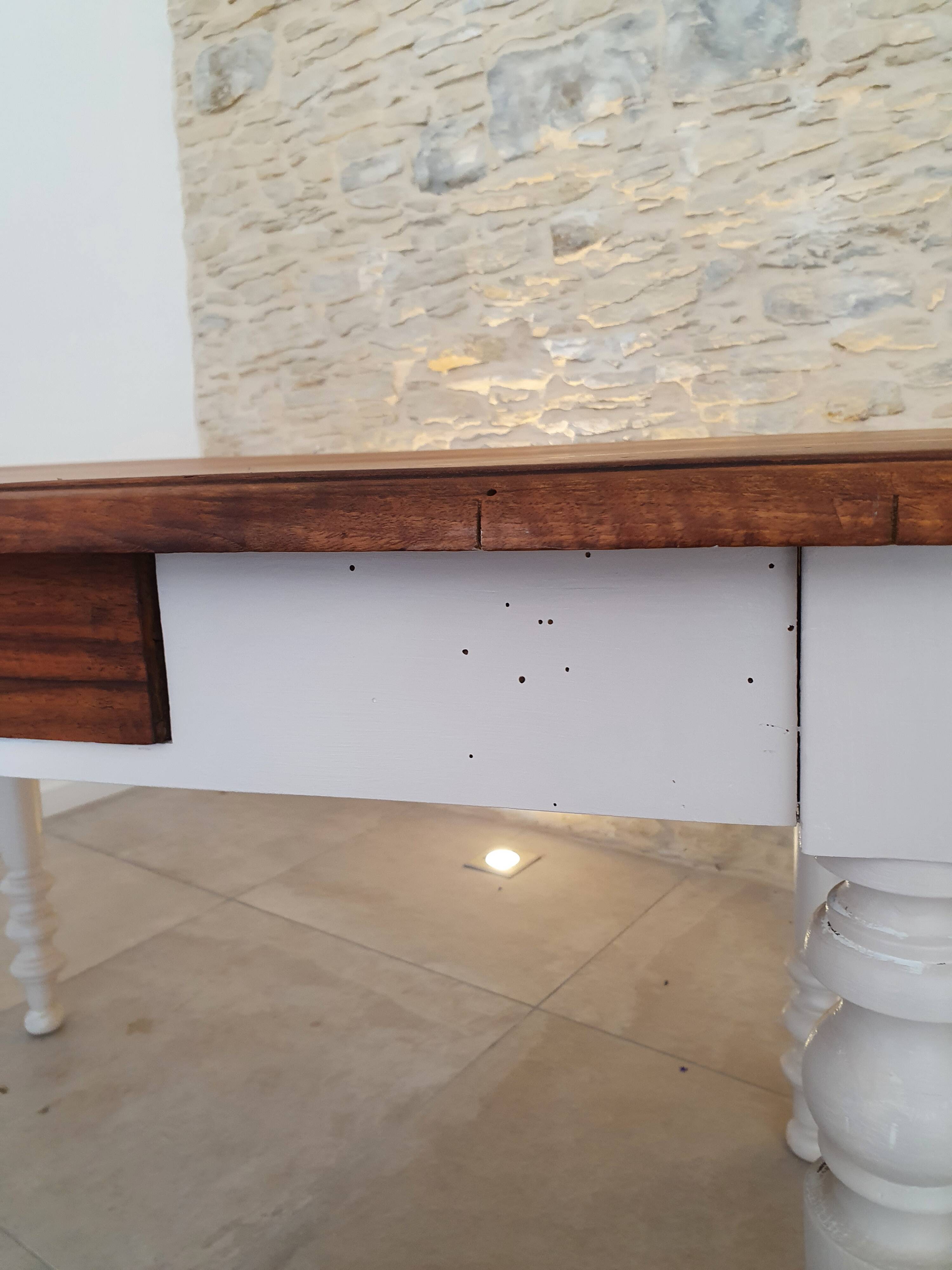 Farm table feet turned