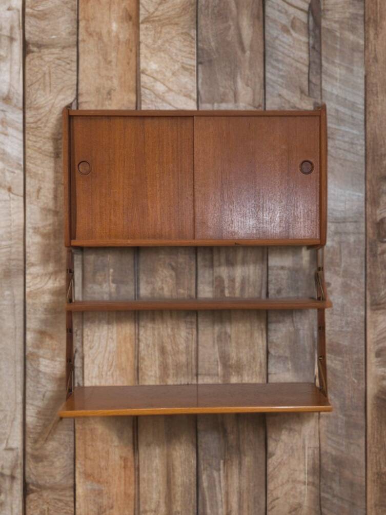 Ergo wall shelf in teak, Vintage Scandinavian 1960s