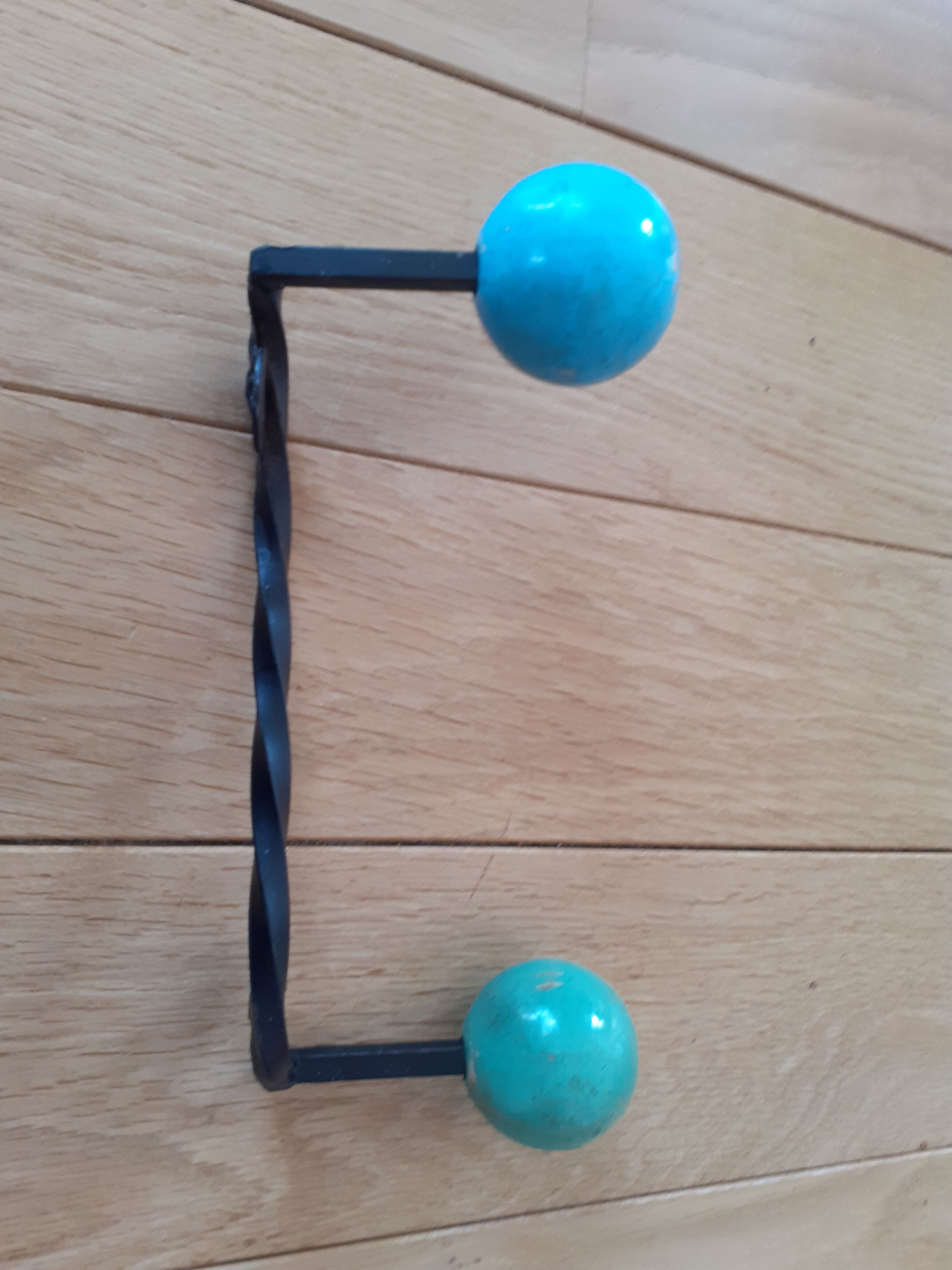 Wall coat rack two ball hooks