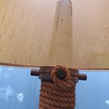Turned wood and rope floor lamp in the Charles Dudouyt style