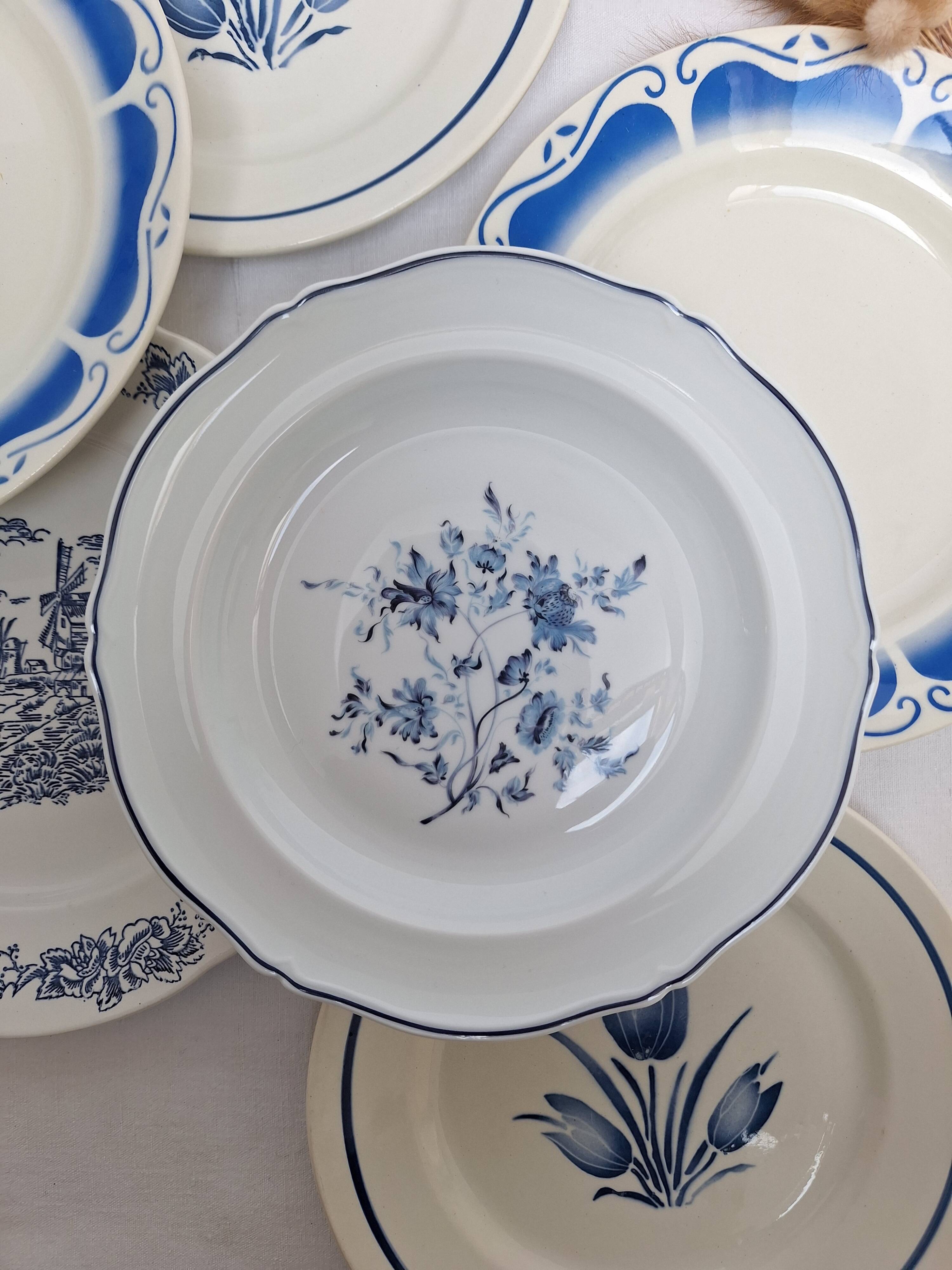 Vintage blue dinner plates