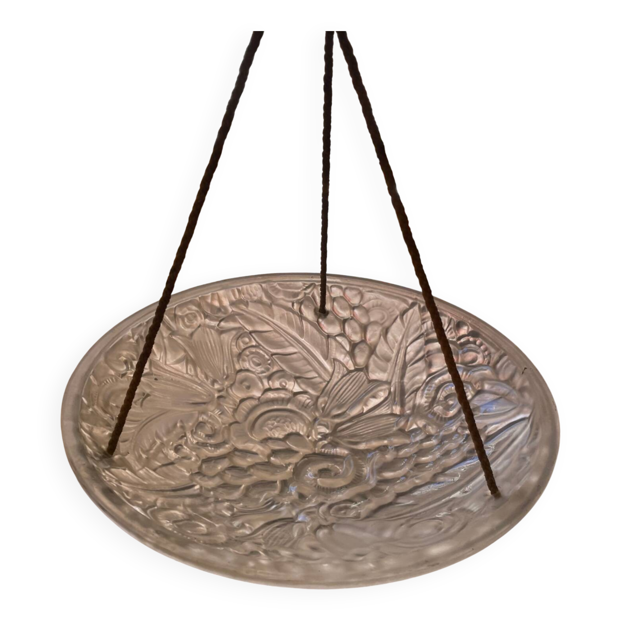 Art Deco molded glass pendant light