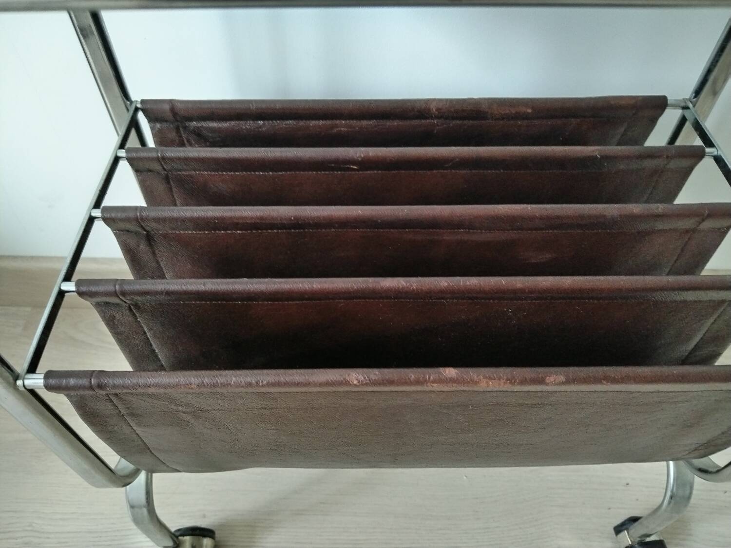 Original magazine holder, Vintage side table