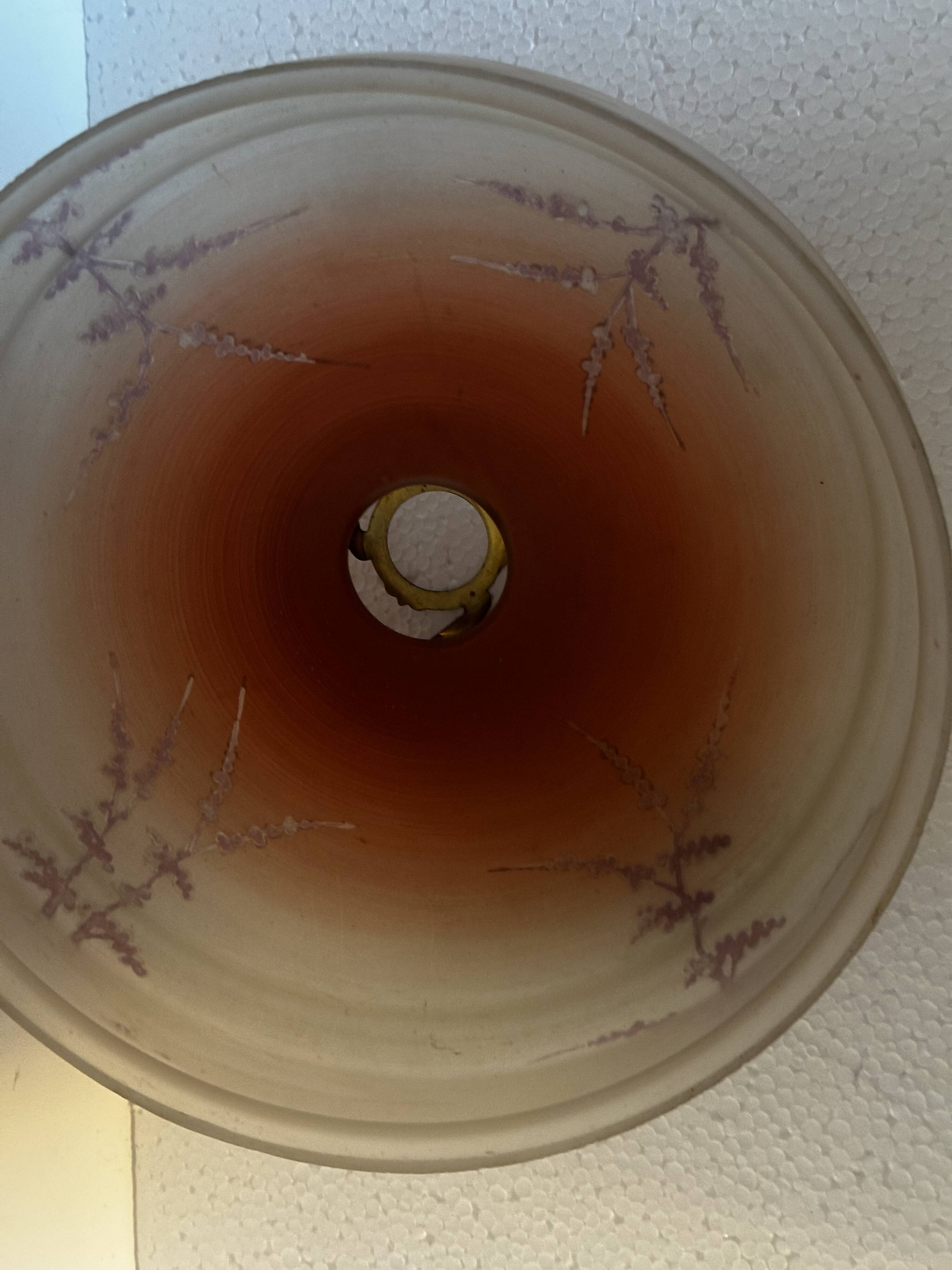 Vintage frosted glass ceiling light - 1950s