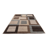Scandinavian post modern flat weave rug by Curt Fors, signed.