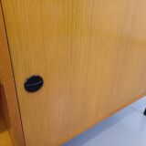 Vintage ARP Minvielle sideboard by Guariche Mortier Motte in light wood and black metal