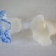 Lot de 2 anciennes tulipes abat jour globe en verre de lustre lampe luminaire