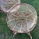 Set of 4 armchairs and 1 vintage rattan bench (5 pieces) inseparable.