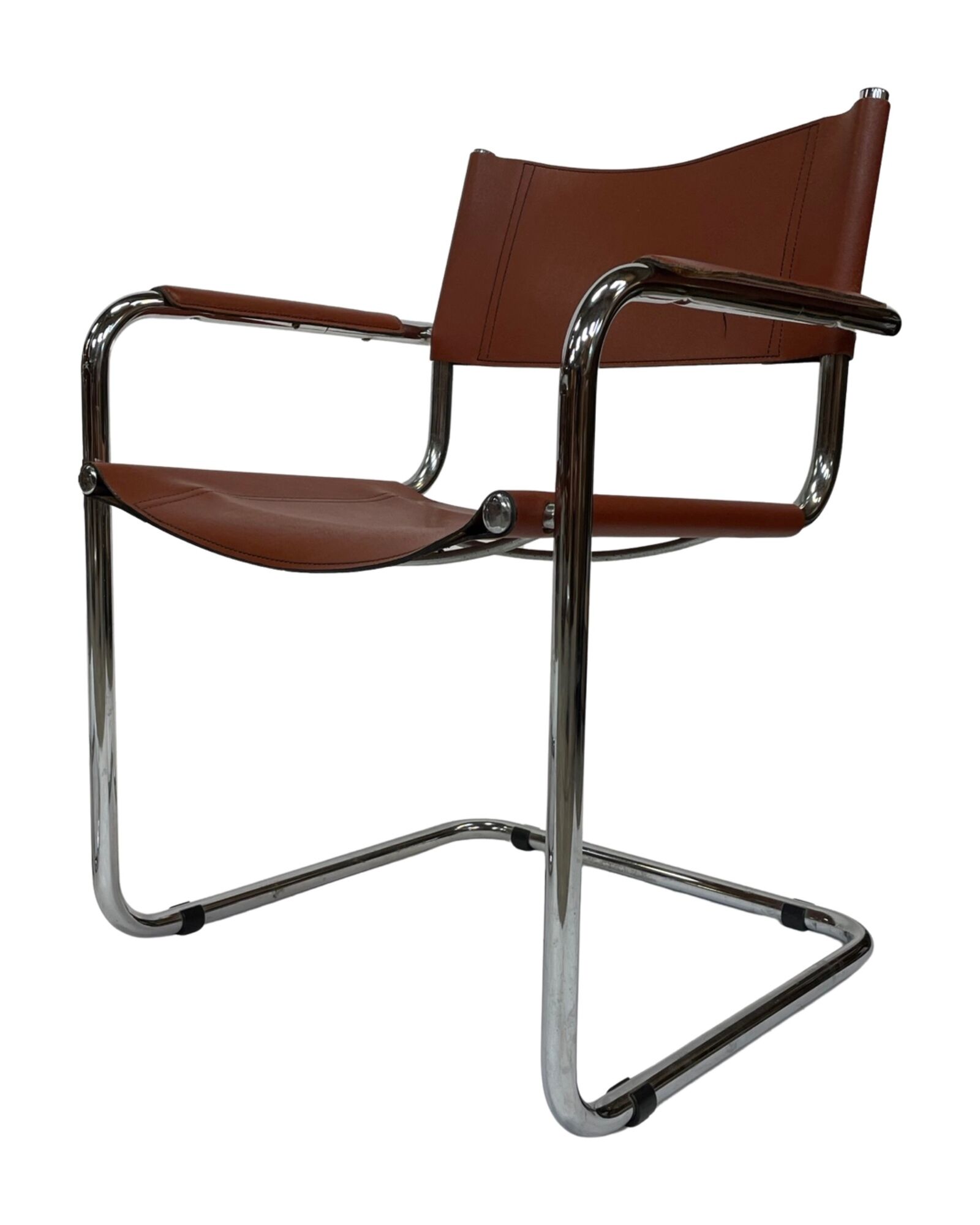 Set of 4 Bauhaus cantilever chairs cognac leather and chrome Design