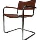 Set of 4 Bauhaus cantilever chairs cognac leather and chrome Design