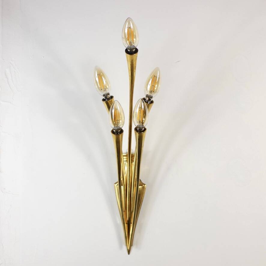 Oscar Torlasco brass wall lamp for Lumi Milano, 1950s