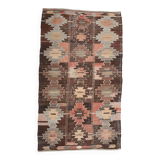6x12 Brown & Beige Turkish Vintage Kilim Rug, 179x363Cm SK 35163