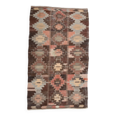 6x12 Brown & Beige Turkish Vintage Kilim Rug, 179x363Cm SK 35163