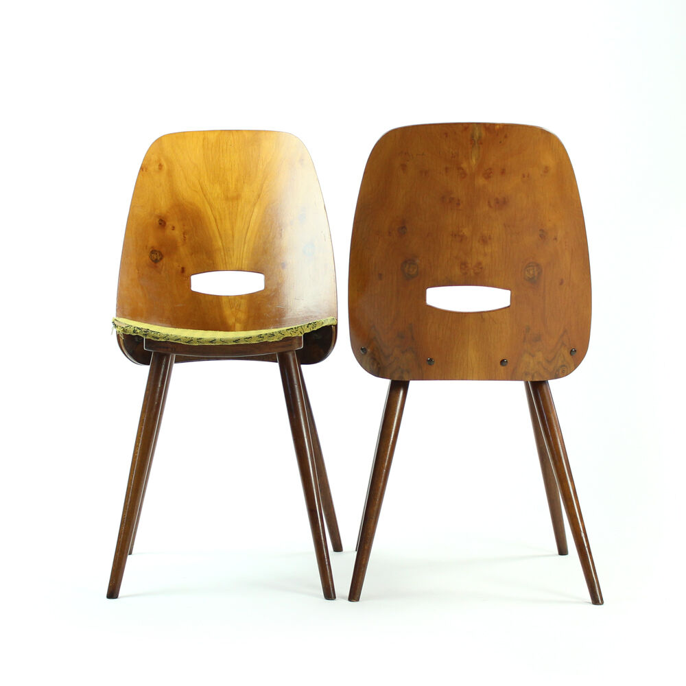 Frantisek Jirak Lollipop chair in walnut veneer for Tatra, circa 1960