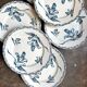 6 flat plates Lunéville in blue ironstone, "Tulip" service