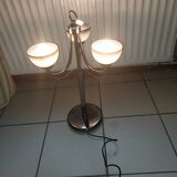 Vintage chromed metal table lamp used