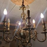 Lustre en bronze doré 6 lumières XIX ème