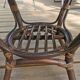 Round vintage coffee table in bombous and rattan