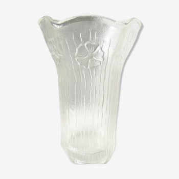 Vintage glass vase with floral motifs H:22cm