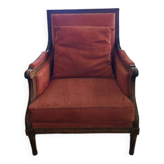Vintage Louis XVI style armchairs by designer Pierre Counot Blandin in good condition. Wooden frame