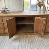 XXL solid oak counter sideboard
