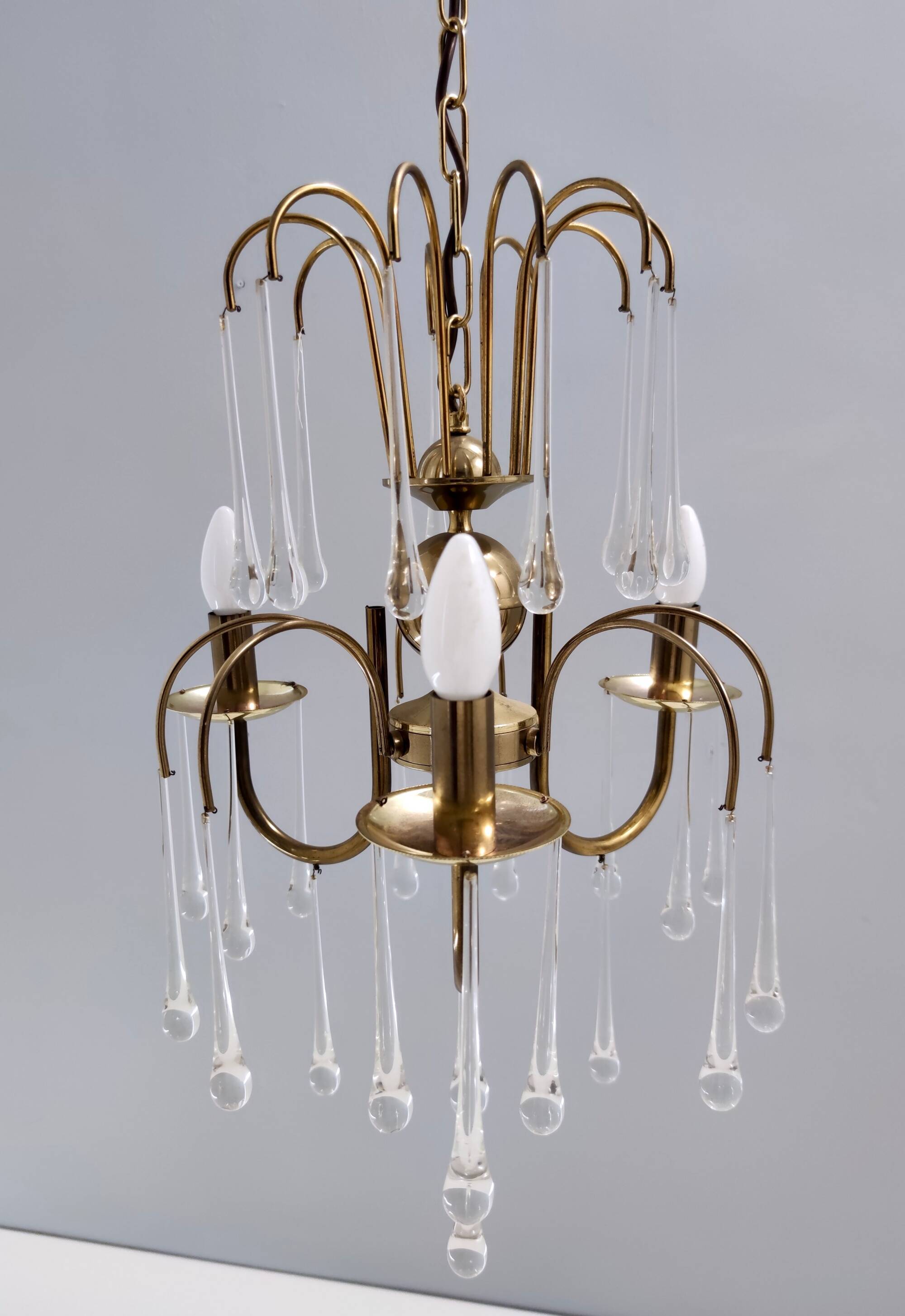 Murano Glass Teardrop Chandelier in the Style of Venini, Italy