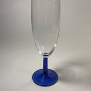 Set of 9 blue stemmed glasses (3 balloon wine glasses, 3 flutes, 3 cocktail)