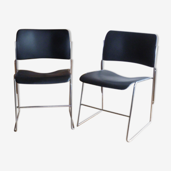 Pair of chairs GF 40/4 design David Rowland years 70