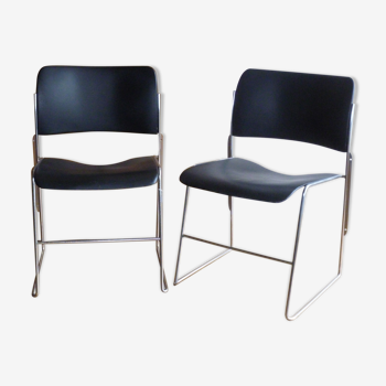 Paire de chaises GF 40/4 design David Rowland années 70