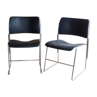 Pair of chairs GF 40/4 design David Rowland years 70