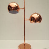 Copper table lamp, 2 spherical heads