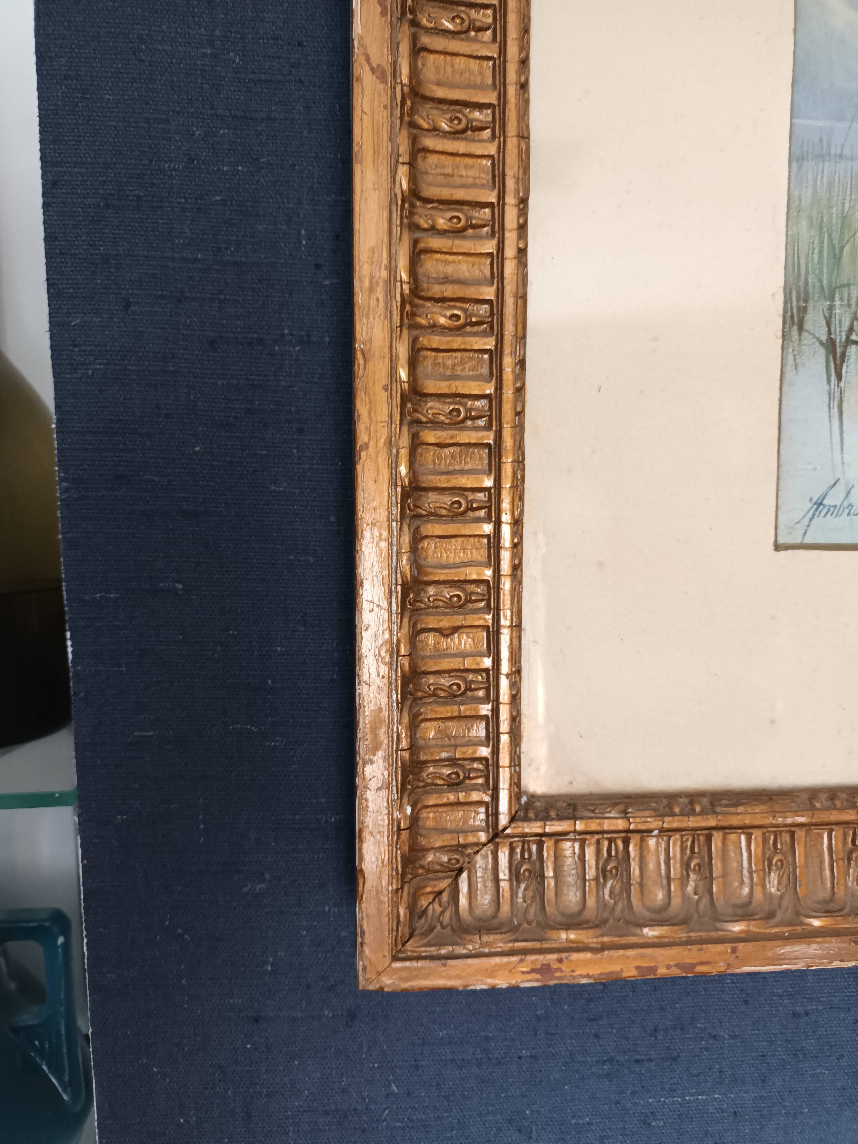 Pastel landscape signed ambroise 1914