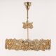 Chandelier in gilded brass and crystal glass inlaid by Palwa, Germany, 1970s.