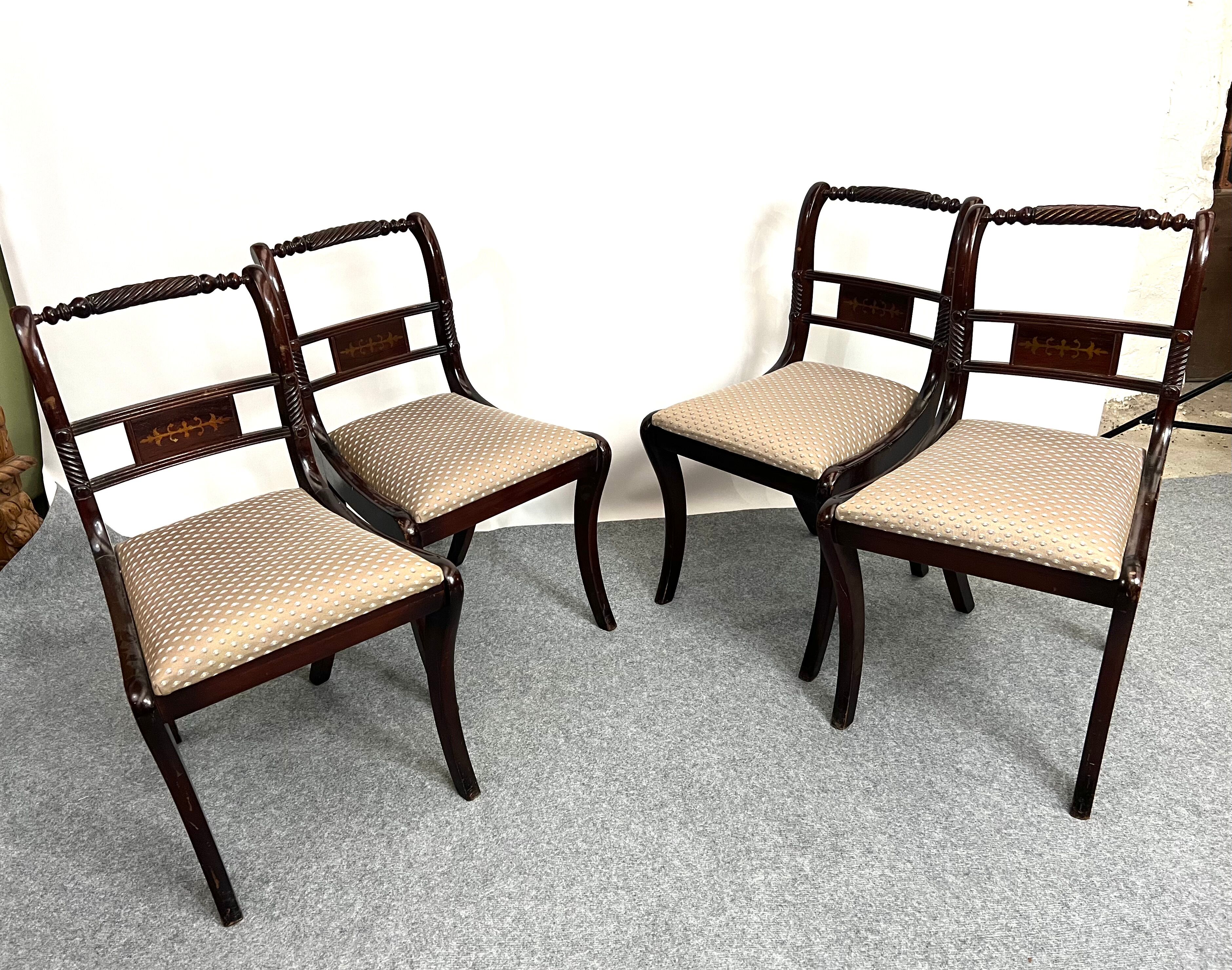 4 English style mahogany dining chairs