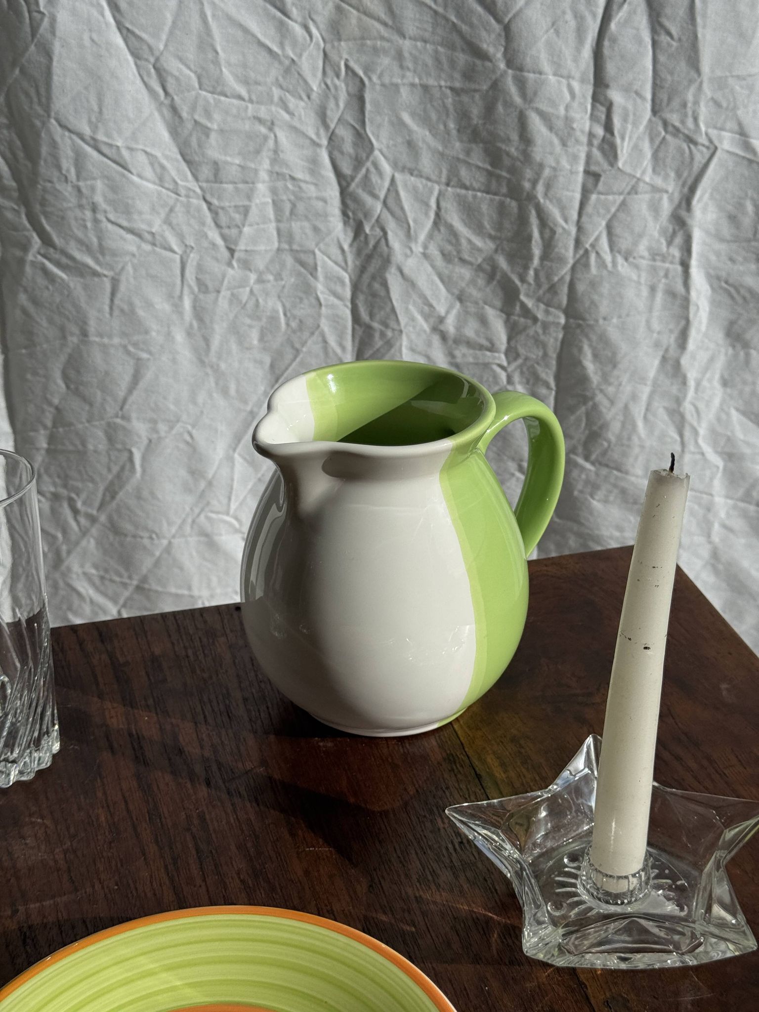 Bougeoir étoile en verre vintage D13