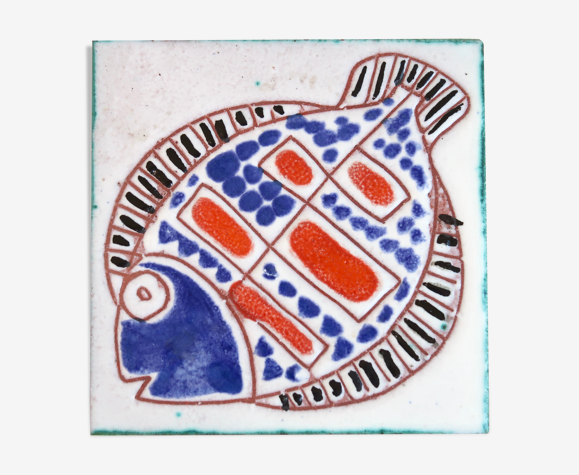 Carreau mural en céramique: poisson, années 60