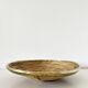 Grande coupe en rotin bambou et laiton 1960