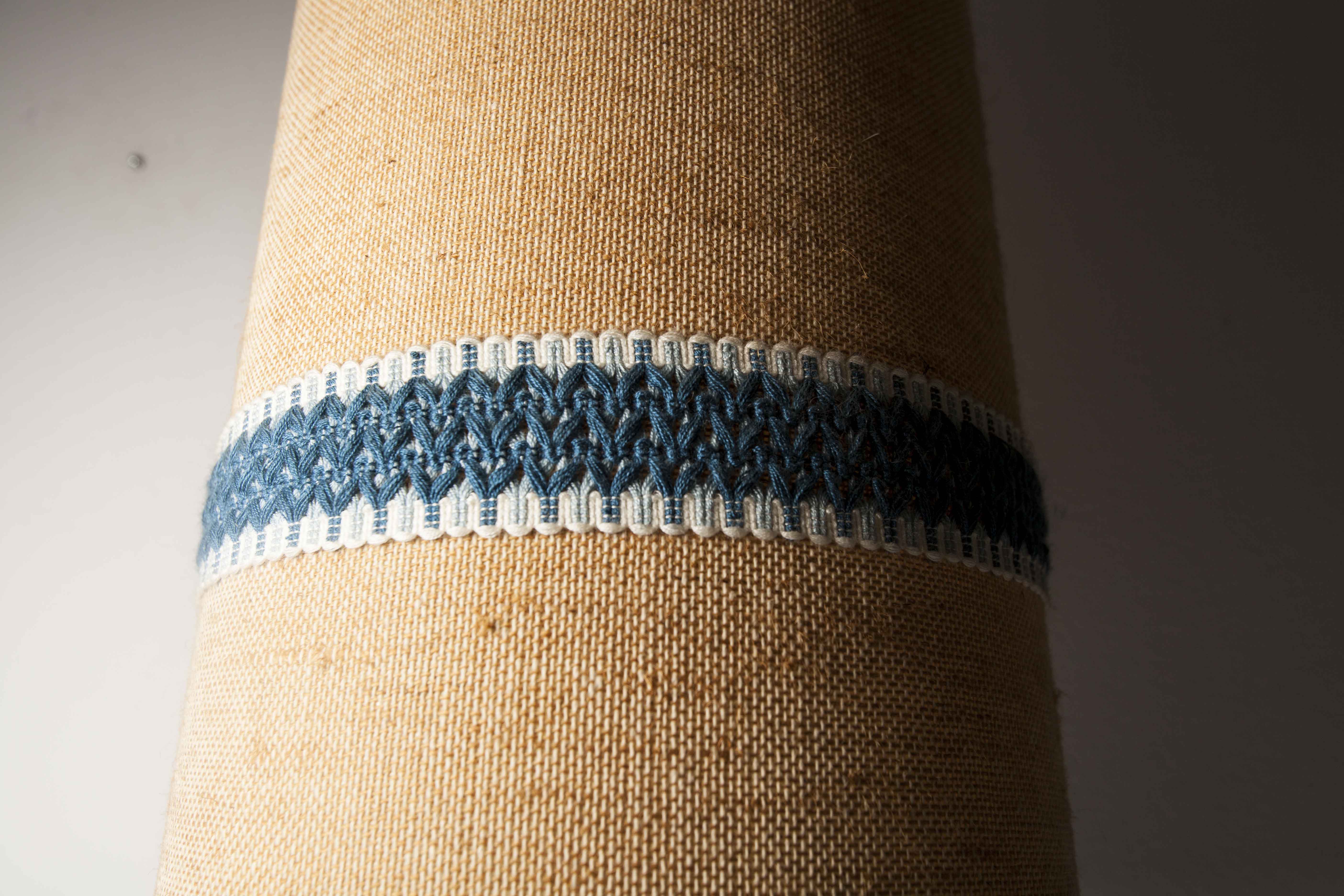 70's beige blue floor lamp