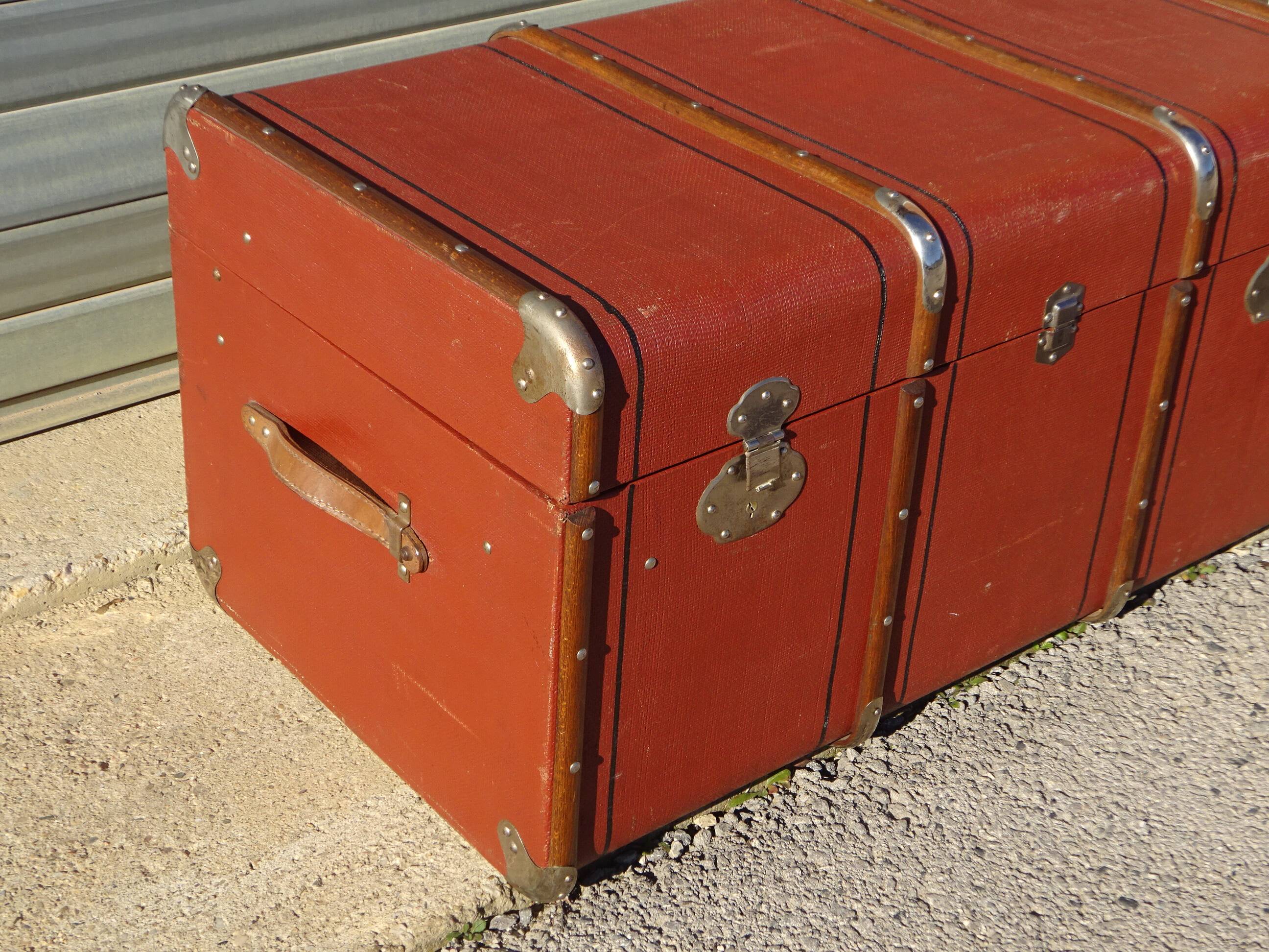 Old curved travel trunk