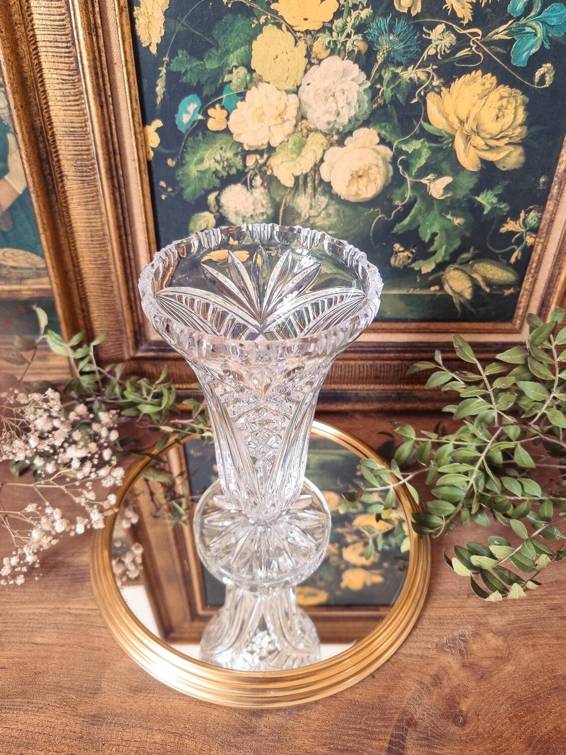 Cut crystal vase